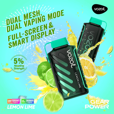 VOZOL Gear Power 20k 20000 Vape jetable à double mode 5% Nicotine 20 goûts Affichage LED Direct usine