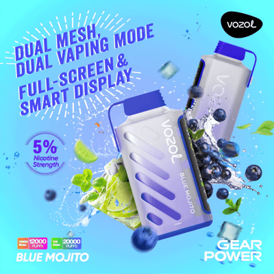 VOZOL Gear Power 20k 20000 Vape jetable à double mode 5% Nicotine 20 goûts Affichage LED Direct usine