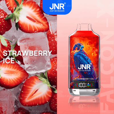 JNR Strawberry Ice vape with colorful falcon design and digital display
