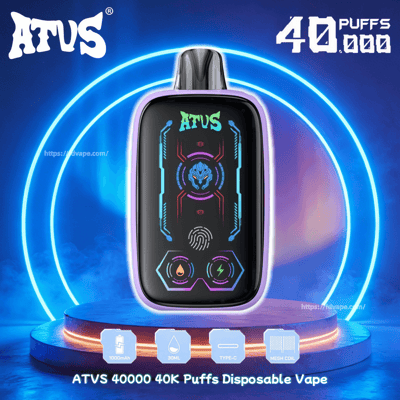 ATVS 40000 40K Soffi Vape monouso Flusso d'aria regolabile 2% 5% Nicotine 14Tastes Smart Touch Screen Vape Fabbrica diretta