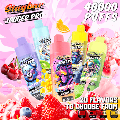 elfbar nachfüll pod läuft aus Stag Bar Jagger Pro 40000 40K Puffs Disposable Vape Adjustable Airflow 2%  5% Nicotines 20Tastes Shipment From EU Vape Factory Wholesale