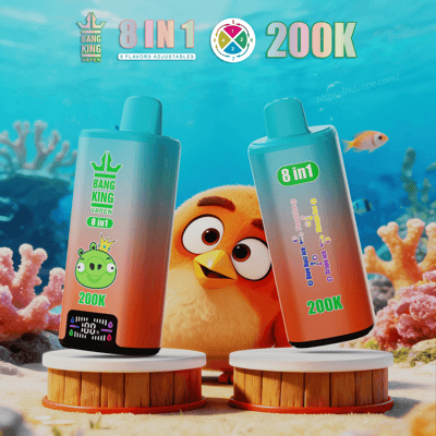 Bang King 200000 200K Puffs 8 In 1 Disposable Vape 8 Flavors Adjustable 0%  2% 3% 5% Nicotin 12Tastes Smart LED Screen Vape Factory Direct - FDVAPE