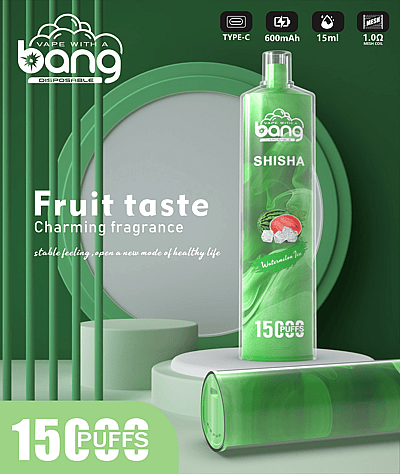 Bang SHISHA 15000 soffi monouso Vape - Dispositivo di vaporizzazione usa e getta che fornisce 15000 sbuffi