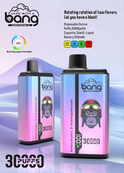 Bang 30000 30k Puffs 0% 2% 3% 5% Nicotine New Double Taste Disposable Vape - High-capacity dual-flavor vaping device