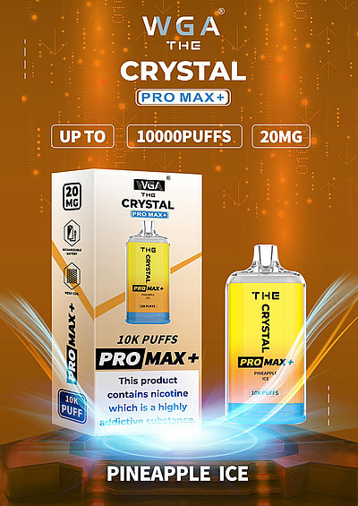 WGA 10k WGA Crystal Pro Max Extra 10000 Puffs Vape jetable 2% Nikotin 15 Goûts Directement d'usine