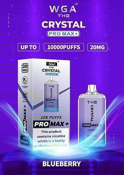 WGA 10k WGA Crystal Pro Max Extra 10000 Puffs Vape jetable 2% Nikotin 15 Goûts Directement d'usine