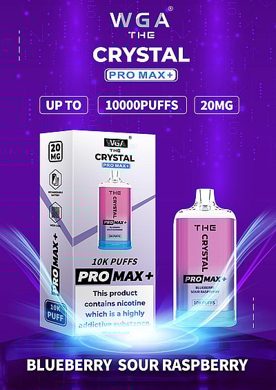 WGA 10k WGA Crystal Pro Max Extra 10000 Puffs Vape jetable 2% Nikotin 15 Goûts Directement d'usine