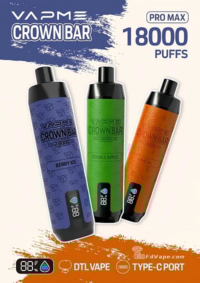 Penna Vape usa e getta VAPME Crown Bar 18000 Puffs Pro Max - Dispositivo di vaporizzazione usa e getta ad alta capacità