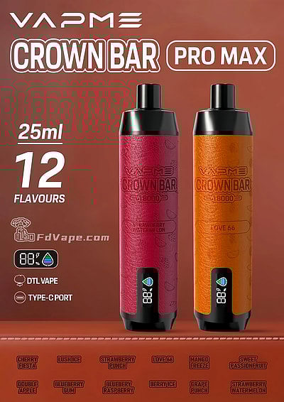 VAPME Crown Bar 18000 Puffs Pro Max Top Sale Vape desechable pluma - Dispositivo vaping desechable de alta capacidad