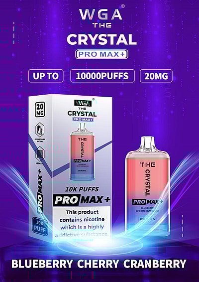 WGA 10k WGA Crystal Pro Max Extra 10000 Puffs Vape jetable 2% Nikotin 15 Goûts Directement d'usine