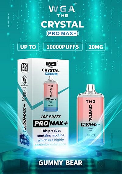 WGA 10k WGA Crystal Pro Max Extra 10000 Puffs Vape desechable 2% Nikotin 15 sabores directo de fábrica