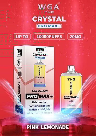WGA 10k WGA Crystal Pro Max Extra 10000 Puffs Vape jetable 2% Nikotin 15 Goûts Directement d'usine