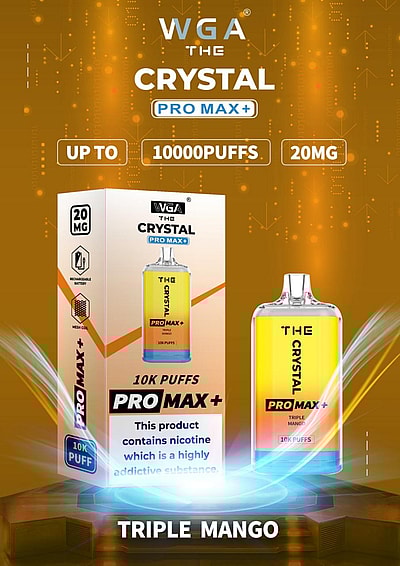 WGA 10k WGA Crystal Pro Max Extra 10000 Puffs Vape jetable 2% Nikotin 15 Goûts Directement d'usine