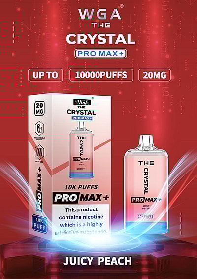 WGA 10k WGA Crystal Pro Max Extra 10000 Puffs Vape jetable 2% Nikotin 15 Goûts Directement d'usine