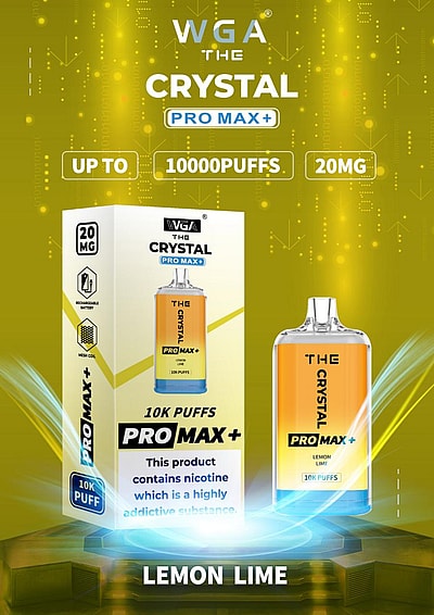WGA 10k WGA Crystal Pro Max Extra 10000 Puffs Vape jetable 2% Nikotin 15 Goûts Directement d'usine