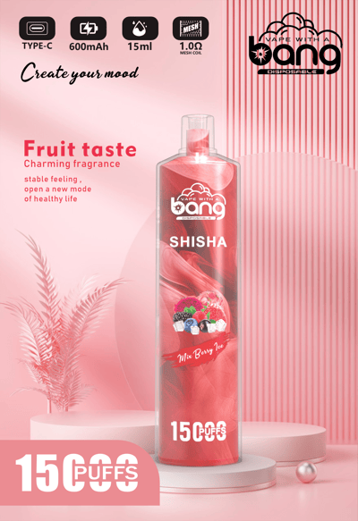 Bang SHISHA 15000 パフ使い捨てベイプ - 15000 パフを提供する使い捨てベイプデバイス
