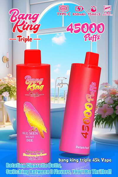 Bang King Triple 45000 45K Puffs 3 in 1 Flavors Disposable Vape  0% 2% 3% 5% Nicotine 10Tastes Rechargeable Factory Direct