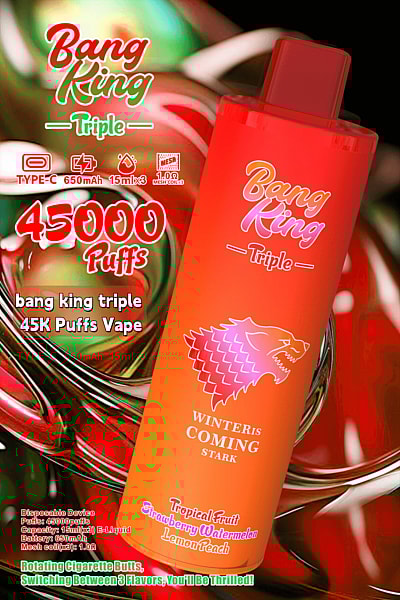 Bang King Triple 45000 45K Puffs 3 in 1 Flavors Disposable Vape  0% 2% 3% 5% Nicotine 10Tastes Rechargeable Factory Direct