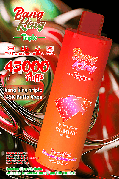 Bang King Triple 45000 45K Puffs 3 in 1 Smaken Wegwerp Vape 0% 2% 3% 5% Nicotine 10Smaken Oplaadbaar Fabriek Direct