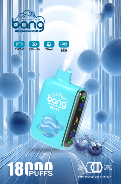 Bang Pulse 18000 soffi Vape monouso 0% 2% 3% 5% Nicotina 12Tastes Display a LED Fabbrica diretta