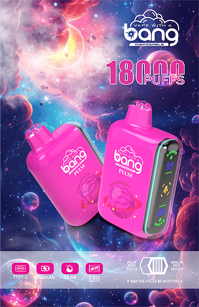 Bang Pulse 18000 Rookwolken Wegwerp Vape 0% 2% 3% 5% Nicotine 12 Smaken LED Display Fabriek Direct