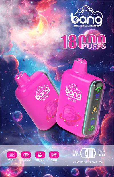 Bang Pulse 18000 soffi Vape monouso 0% 2% 3% 5% Nicotina 12Tastes Display a LED Fabbrica diretta
