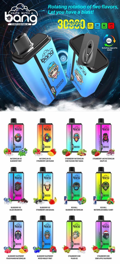 Bang 30000 30k Puffs 0% 2% 3% 5% Nicotine New Double Taste Disposable Vape - High-capacity dual-flavor vaping device