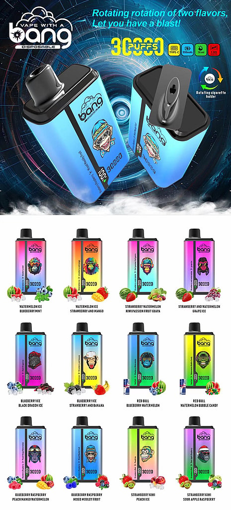 Bang 30000 30k Puffs 0% 2% 3% 5% Nicotine New Double Taste Disposable Vape - High-capacity dual-flavor vaping device