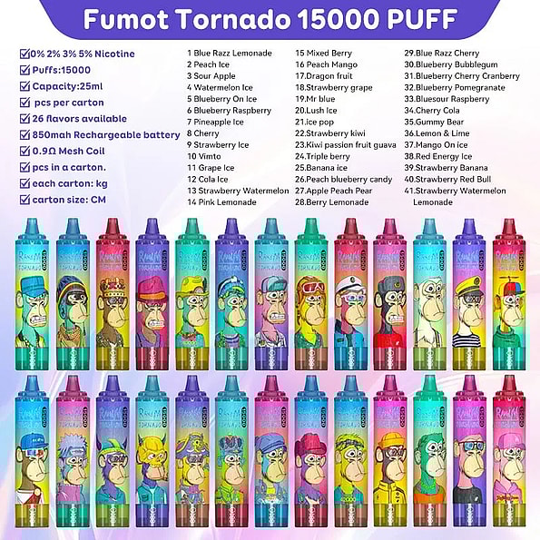 Fumot RandM Tornado 15k 15000 Puffs Disposable Vape