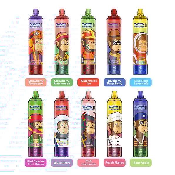 VOPK TORNADO 15000 15k Rookwolken Wegwerp Vape 0% 2% 3% 5% Nicotine 10 Smaken LED Display Fabriek Direct