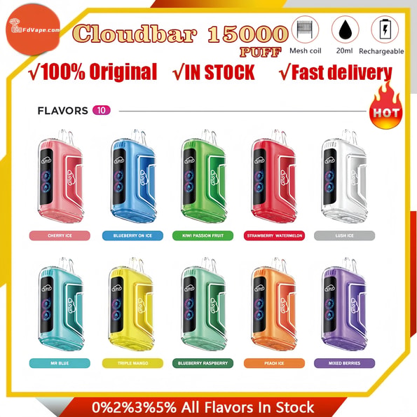 Cloud Bar 15000 15K Puffs Display LED Vape descartável por atacado