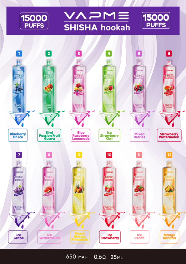 Vapme Shisha Hookah 15000 15K Puffs Disposable Vape