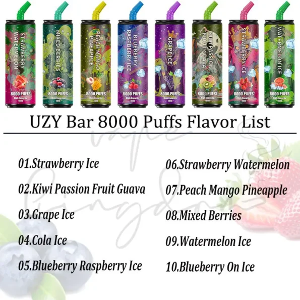 UZY BAR 8000 Puffs Vape usa e getta - Dispositivo di svapo usa e getta ad alta capacità