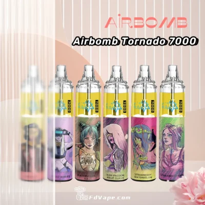 Airbomb Tornado 7000 Puffs Vape Descartável - Dispositivo vaping descartável de alta capacidade