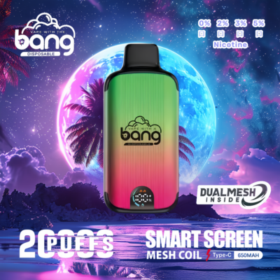 Vape jetable à affichage LED Bang 20000 20k Puffs - Dispositif de vape jetable haute capacité avec affichage LED