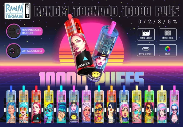 Randm Tornado 10000 10k Plus Puffs Vape Descartável