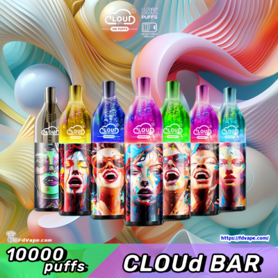 Cloud Bar 10000 10k Puffs Jetable Vape - Appareil de vape jetable haute capacité offrant 10 000 bouffées