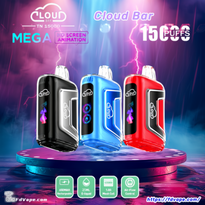 Cloud Bar 15000 15k Puffs Disposable Vape - High-capacity disposable vape device offering 15000 puffs