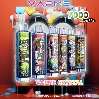 VAPME CRYSTAL 7000 Puffs Jetable Vape - Appareil de vape jetable haute capacité offrant 7000 bouffées