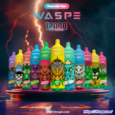 WASPE 12000 12k Puffs Jetable Vape - Appareil de vape jetable haute capacité offrant 12 000 bouffées