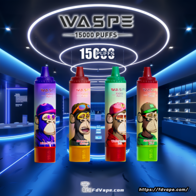 WASPE 15000 15k Puffs Vape Descartável - Dispositivo vape descartável de alta capacidade que oferece 15.000 baforadas