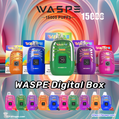 WASPE Digital Box 15000 15k Puffs Jetable Vape - Dispositif de vape jetable haute capacité avec affichage numérique de la boîte