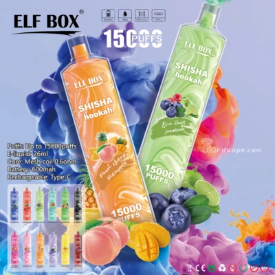 ELF BOX LS 15000 15k Puffs Vape jetable Beaucoup de goûts de nicotine Cigarette électronique rechargeable en gros