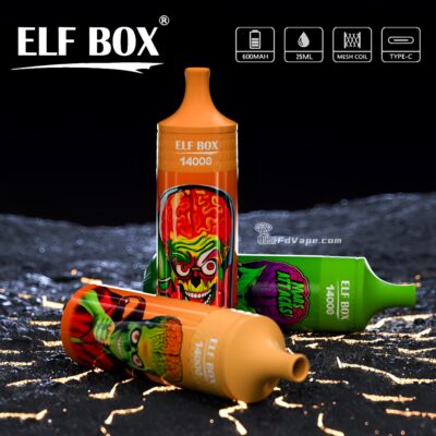 ELF BOX RGB 14000 Pro 14000 Puffs Vape Descartável Muitos Sabores de Nicotina Recarregável Display LED E Cigarro Atacado