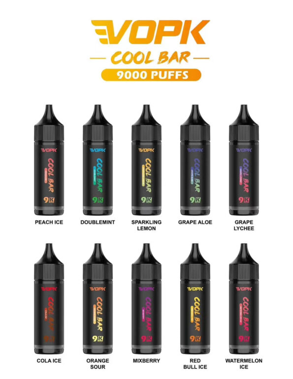 VOPK Cool Bar 9000 9k Rookwolken Wegwerpvape 0% 2% 3% 5% Nicotine 10 Smaakt Fabriek Direct