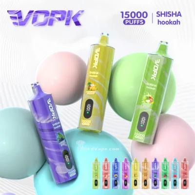 VOPK Shisha Narghilè 15000 15k Soffi Vape usa e getta 0% 2% 3% 5% Nicotina 10 Gusti Display a LED Fabbrica diretta