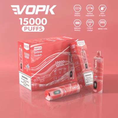 VOPK Shisha Hookah 15000 15k Puffs Disposable Vape 0% 2% 3% 5% Nicotine 10Tastes LED Display Factory Direct