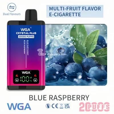 WGA Crystal Plus 20000 20K Puffs Duplo Sabor Vape Descartável 5% Nicotina 18 Sabores Display LED Direto da Fábrica