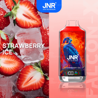 JNR Strawberry Ice vape with colorful falcon design and digital display