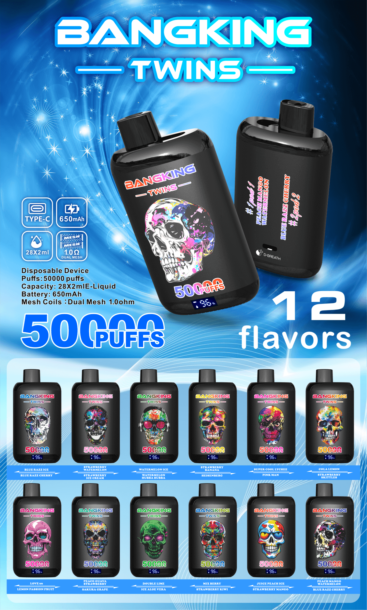 Vapes Flavors List Authentic Puff XXL Disposable Vape | .88 Elf Bar Flavors  BC5000 | Disposable Vape